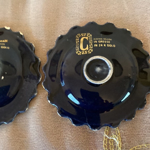 Set of 2 Miniature Small Decorative Plates with Stand. Handmade In Greece - Picture 6 of 7